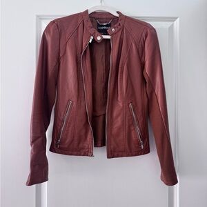 Express Women's Brown leather Jacket Small
